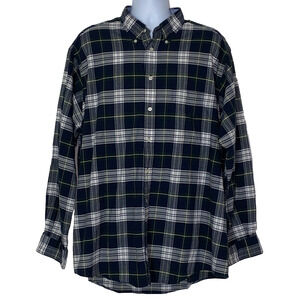 Nautica Shirt Men Size XXL Blue Plaid Casual Button Down Long Sleeve Pocket Logo